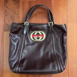 Gucci Britt Web leather tote